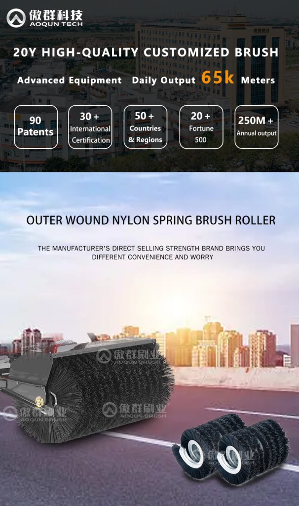 Industrial Cleaning Machine Spiral Dampening Brushes Nylon