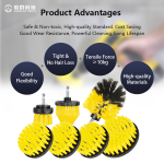 Drill Brush Attachments Set Power Scrubber Brush with Extend Long Attachment All Purpose Clean for Grout, Tiles, Sinks, Car Polishing Pads
